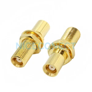 5x MCX Jack Female to MCX Female Bulkhead With Nut Straight Adapter Goldplated - Picture 1 of 5