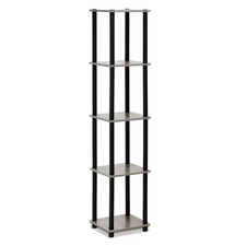 5-shelf Corner Bookcase with Open Storage 57.6 inch Display Tower Rack Stand