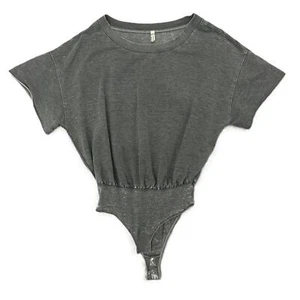 Free People grau kurzärmeliger runder Ausschnitt Body Größe Small - Bild 1 von 6