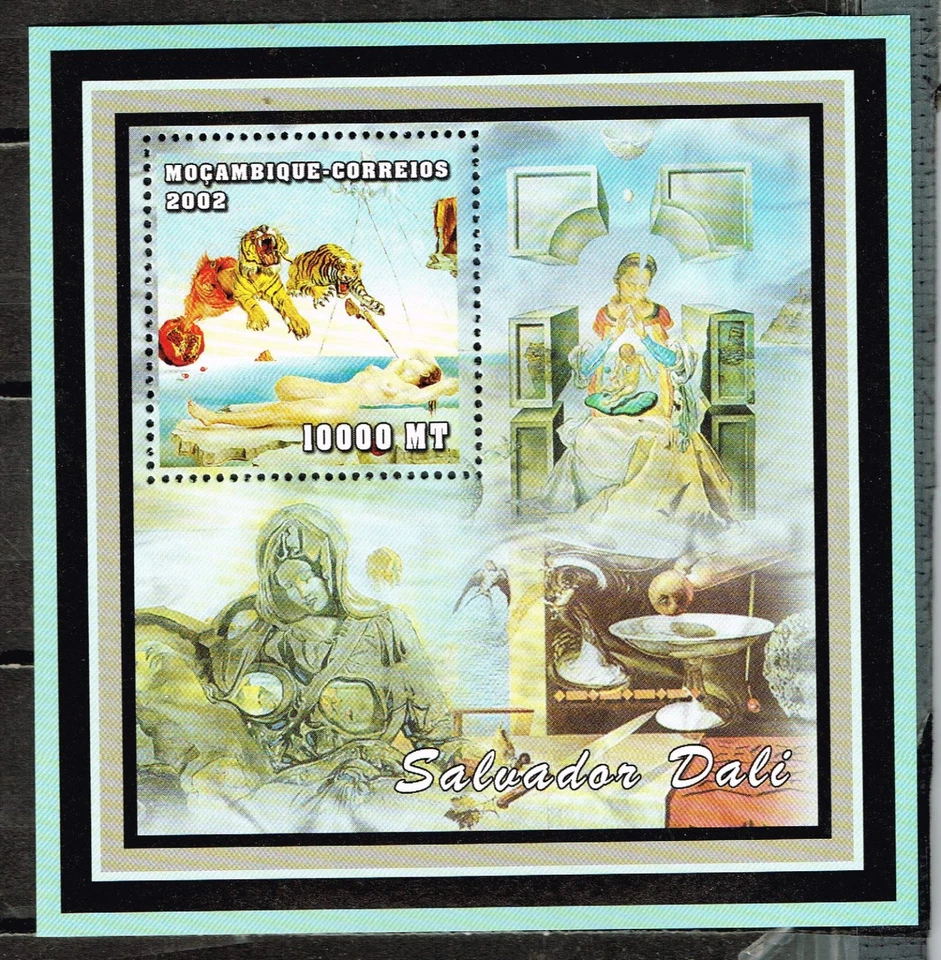 Mozambique Art Salvador Dali Famous Nude Painting Souvenir Sheet 2002 MNH B-5 - Image 1 of 1