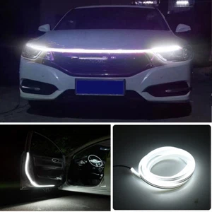 Waterproof White Car LED Hood Daytime Running Lights Strip Flexible 120cm 12V - Picture 1 of 9