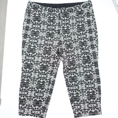 Pantalones capri Alfani para mujer talla 24W negro/blanco estampado azteca algodón elástico Foto 1 de 4