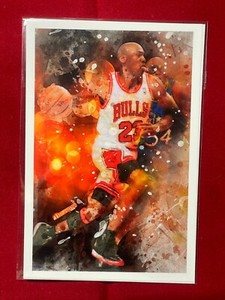 Michael Jordan Chicago Bulls 4x6 Sketch Photo Print John Rudolph Signed V2