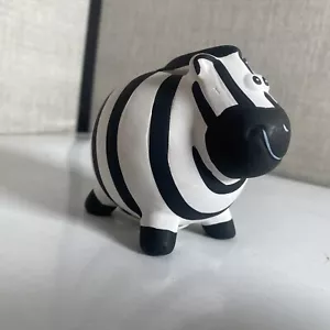Chubby Ceramic Zebra Coin Bank with Stopper - Picture 1 of 5
