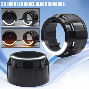 DRL LED Angel Eye Shrouds Turn Singal Light Fit Projector Lens Headlight New!!! - Foto 1 di 8