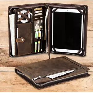 Per iPad Pro 10.5" Custodia in Pelle Vintage Fatta a Mano Multifunzione Porta... - Foto 1 di 19