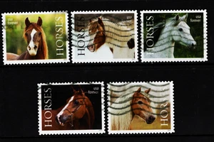 OFF paper #5891-95 Horses (used set of 5) Forever 2024 – f410 - Picture 1 of 1