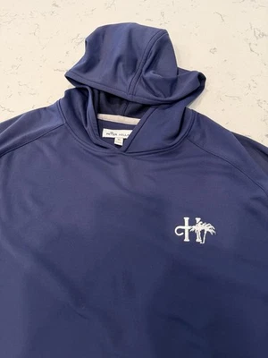 Men’s Peter Millar Golf Hoodie. Heathrow. Medium. Good. Navy. Performance. - Image 1 of 4