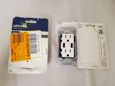 *2* Leviton T6532-BW USB Cargador de Pared Doble Tipo A con 15 Tomas de Amperios, Blanco Foto 1 de 4