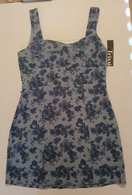 Vestido para mujer Trixxi azul floral sin mangas pulóver bodycam talla XL Foto 1 de 4