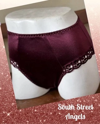 DE COLECCIÓN OLGA 20011 MERLOT ENCAJE BORDES SATINADO COMPLETO BRAGAS BREVES ~ PEQUEÑAS Foto 1 de 4