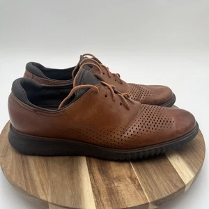 Cole Haan 2.ZeroGrand Laser Wingtip Shoes Brown Leather Casual Sneaker Mens 12 M - Picture 1 of 12
