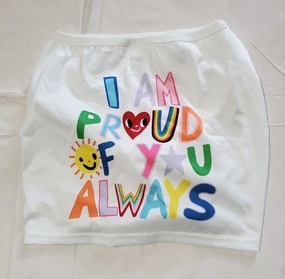 Camiseta sin mangas "I Am Proud of You Always" para perro talla L poliéster spandex blanca Foto 1 de 4