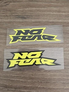 2X NO FEAR Yellow & Black Outlined Raised UVDTF DECAL STICKER Waterproof 4in - Foto 1 di 5