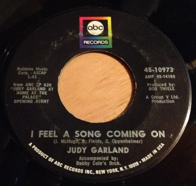 Judy Garland 45 What Now My Love / I Feel A Song Coming On  (live) - Image 1 of 2