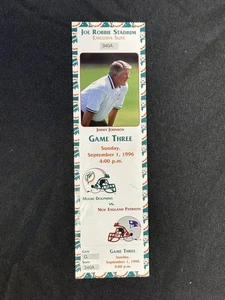 ADAM VINATIERI ZACH THOMAS NFL DEBUT SUITE TICKET 1996 PATRIOTS MIAMI DOLPHINS - Picture 1 of 6