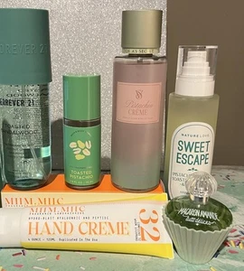 Very Rare HTF Pistachio Set! Gourmand / 62 / Body Mist / Macaron Tutti Delices - Picture 1 of 4