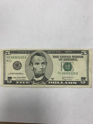 5 Dollar Bill, Older, 2003A - Image 1 of 4