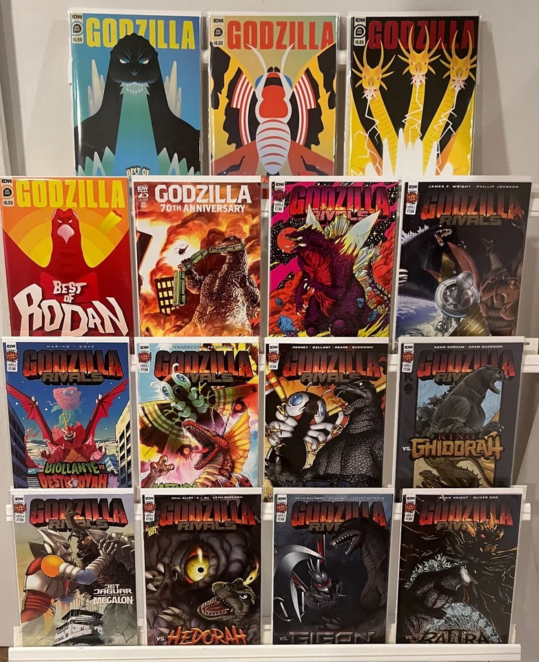 15 GODZILLA BEST OF RODAN/MOTHRA/GODZILLA/ KING G + 11 RIVALS 1 SHOTS IDW 2021 - Image 1 of 1