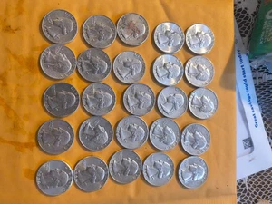 LOTE DE 1964 SIN CIRCULAR, 25 CUARTOS DE PLATA MEJOR POSTOR TODO SIN CIRCULAR - Imagen 1 de 3