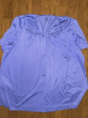 Camisa pijama Vanity Fair para mujer púrpura con botones manga corta XL Foto 1 de 4