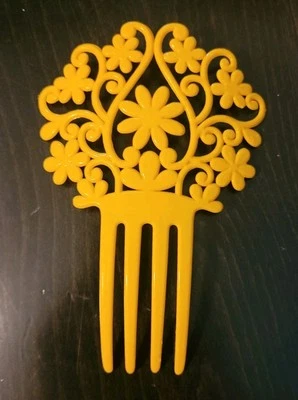 yellow Spanish Flamenco Hair Comb Peineta From SPAIN New - Image 1 of 4