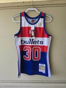 Washington Bullets Ben Wallace #30 Mitchell & Ness 1996/97 NBA Jersey Size Small - Picture 1 of 5