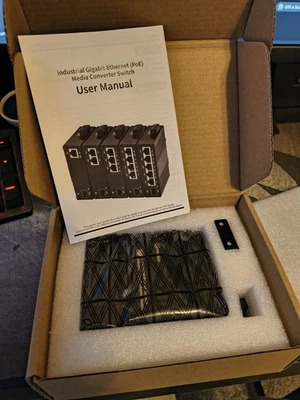 Mini Industrial 2 Port Gigabit Ethernet Switch + 1G SFP Slot, DIN Rail  - Image 1 of 4