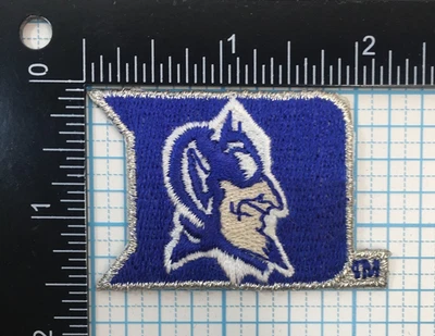 DUKE BLUE DEVILS NCAA COLLEGE VINTAGE 2.25" SILVER BORDER TEAM LOGO PATCH D8 - Image 1 of 2