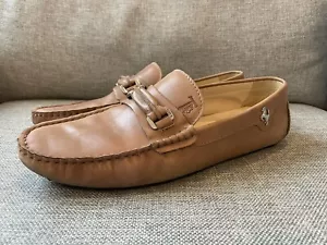 Tod’s X Ferrari Mens Tan Beige Leather Driving Loafers Shoes US 11 UK 9.5 EU 44 - Picture 1 of 13