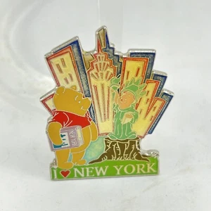 Vintage Disney Pooh Ferkel Freiheitsstatue I Love New York Pin Sammeln Handel Revers - Bild 1 von 4