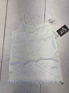 Art Class Solid Fresh White Ruffled Hem Sleeveless Tank Top Girls Size XL - Picture 1 of 7