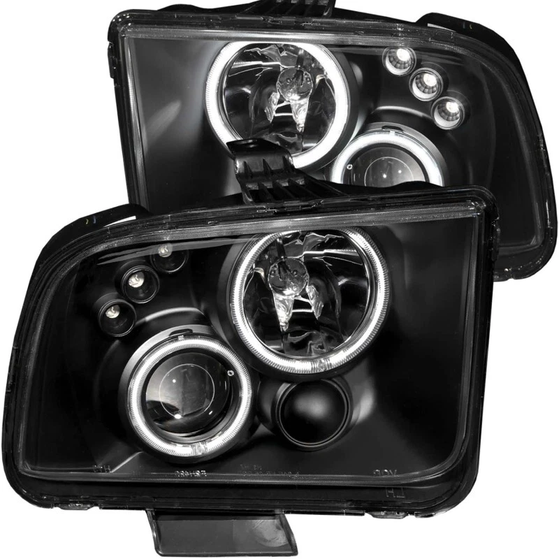 Faros proyectores ANZO para Ford Mustang 2005-2009 con halo negro Foto 1 de 4