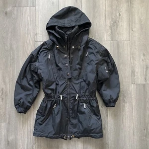 Bogner Snow Ski Jacket Womens Sz 6 Black Full Zip/Button Padded Hooded - Picture 1 of 9