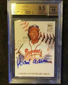 Hank Aaron 2000 Topps Golden Anniversary Autograph BGS GEM MINT 9.5 10 AUTO POP3 - Bild 1 von 2