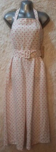 GB Polka Dot Wide Leg Jumpsuit Summer Romper Capri Pants Women Large Pink White - Picture 1 of 11
