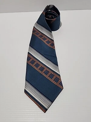 Holly Green the Label Vintage Wide Blue Stripe Neck Tie Made in Australia - image 1 of 4