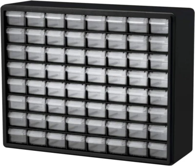 Akro-Mils 10164, 64 Drawer Plastic Parts Storage Hardware and Craft Black  - Image 1 of 4