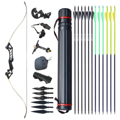 30-70lbs 57" Takedown Recurve Bow Arrows Shooting Kit Archery Hunting Bow Limbs - Image 1 of 4