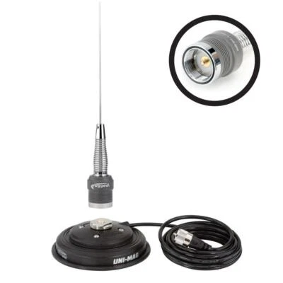 Antena VHF 1/2 Onda 29" y Base Magnética UNI-MAG NGP NMO Montaje 13' Cable Coaxial  Foto 1 de 4