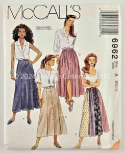 Faldas McCalls Patrón 6962 Misses Botón Frontal Ranura Larga Talla 6 8 10 Sin Cortar FF - Imagen 1 de 5