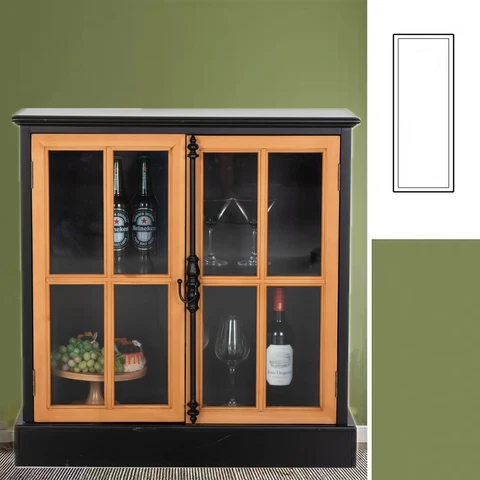 Sideboard Buffet Cabinet with Glass Door Display Cabinet Accent Storage Cabinet Cover