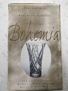 Vintage Bohemia Cut Crystal Ten Inch Vase - Picture 1 of 4