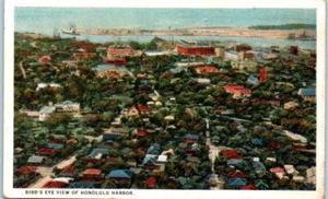 HONOLULU HARBOR Hawaii HI vista de pájaro c1936 - Postal - Imagen 1 de 2