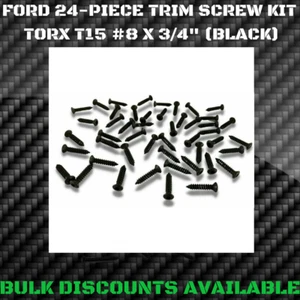 1970-1977 Ford Maverick Interior Exterior Bisel Moldura Trim Tornillos Torx NEGRO - Imagen 1 de 2