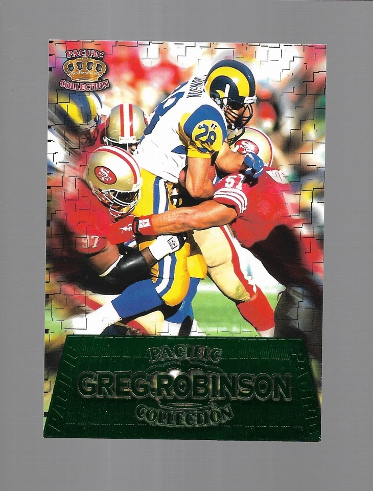1996 PACIFIC FOOTBALL 3 1/2 X 5 GRIDIRON GEMS GREG ROBINSON #GG-47 - Image 1 of 1