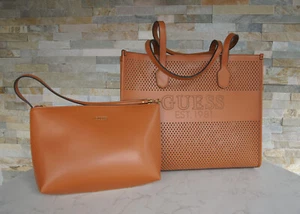 GUESS SET Tote Shopper bolso de hombro KATEY coñac antiguo PVP 165 € - Imagen 1 de 7