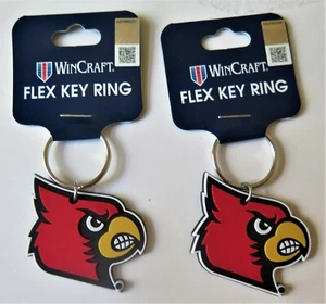 TWO (2) LOUISVILLE CARDINALS, FLEXIBLE KEY RINGS FROM WINCRAFT - Picture 1 of 2