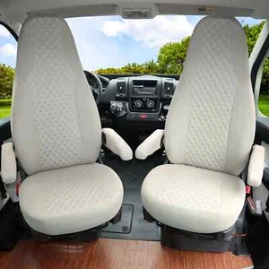 Fundas de asiento de autocaravana adecuadas para Keystone RV Sprinter Camper (beige) - Imagen 1 de 12