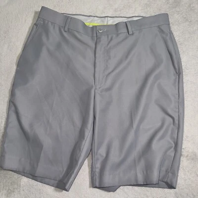 Pantalones Cortos Louis Raphael Para Hombres 35 Gris Rendimiento Entrepierna Elastizada 9.5 Golf Frente Plano Foto 1 de 4